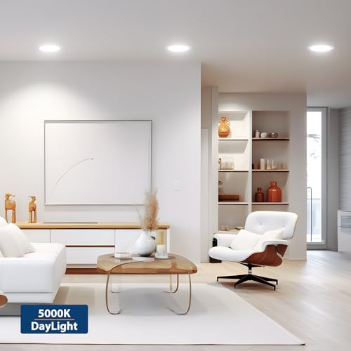 Amico 24 Pack 5/6 Inch Dimmable LED Disk Lights - 5000K Daylight Ceiling Recessed Downlights