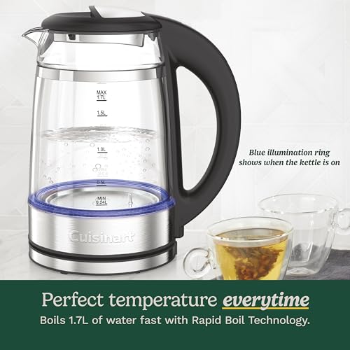 Cuisinart 1.7L Glass Electric Kettle with Variable Temperature & Touchscreen