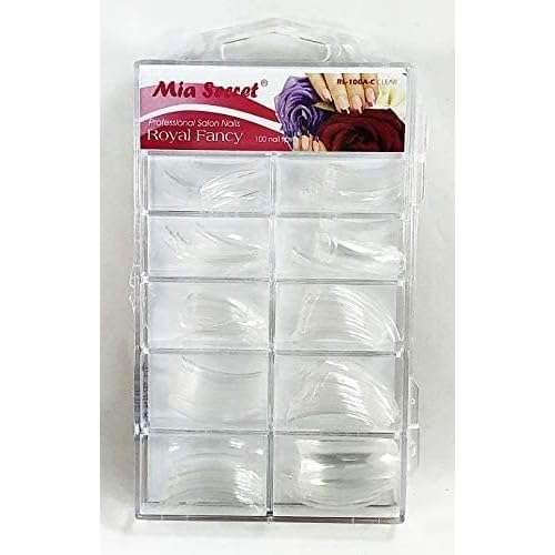 Mia Secret - Nail Tip Royal Square 100PC 500PC - Clear/White/Natural (100 Clear)