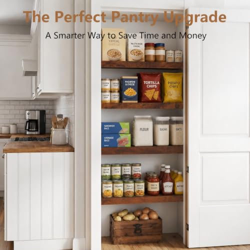 Wire Shelf Covers for Pantry Closet Laundry - Rustic Brown 4pcs 24x12 Inches - Easy Assembly