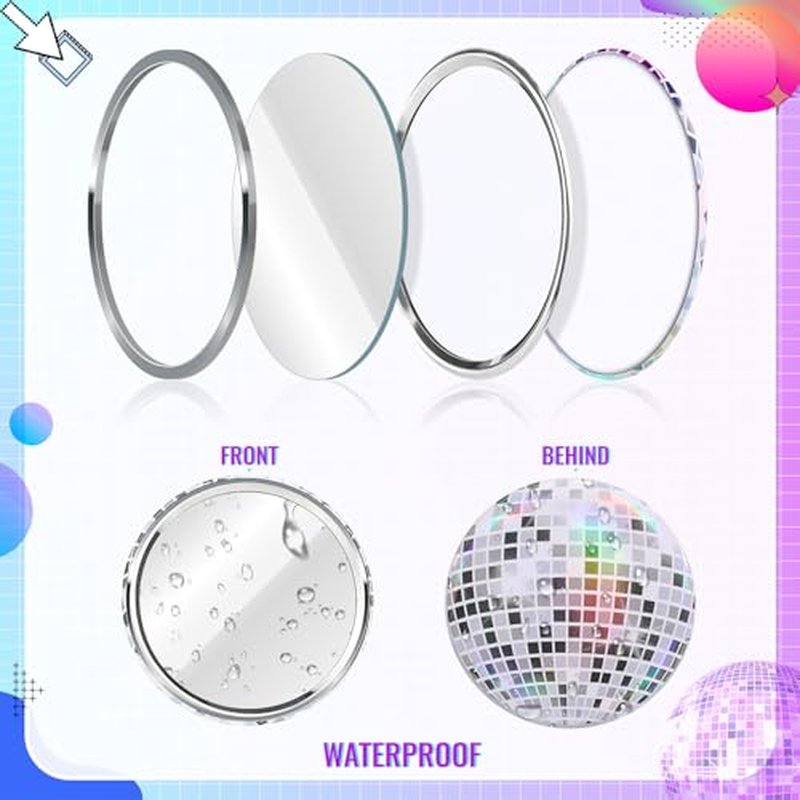 24 Pcs Disco Ball Compact Mirror, Small Round Disco Makeup Mirror Bulk for Party Favors Women