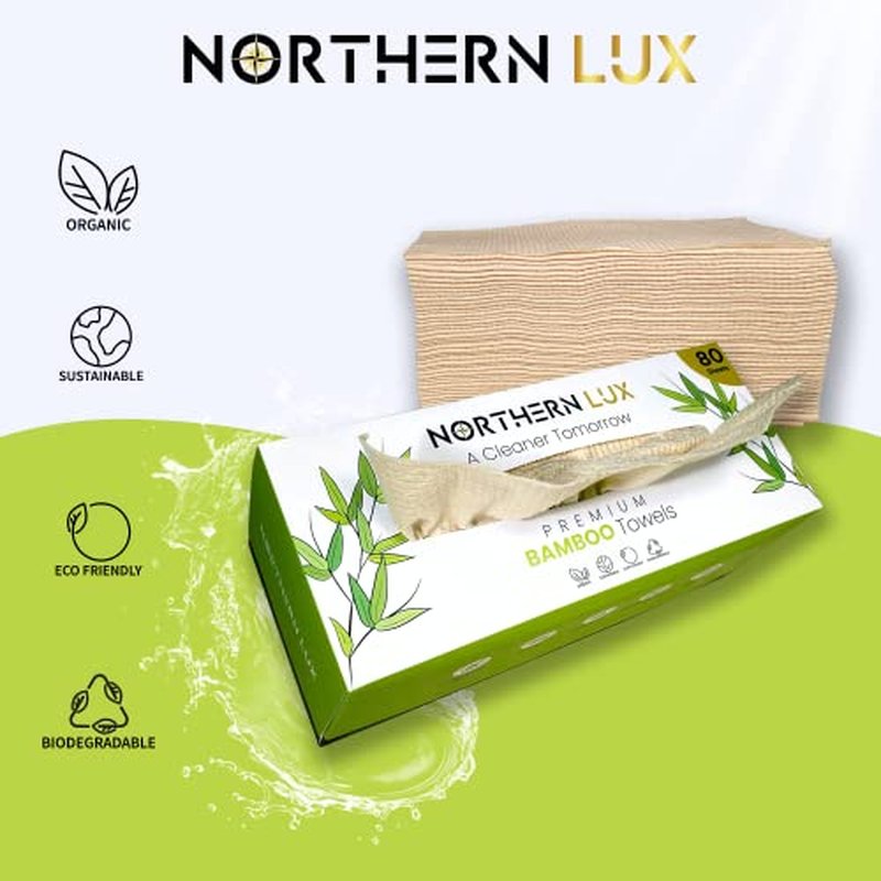 Disposable Bamboo Face Towels (80 Sheets) | Organic Biodegradable Dry Face Wipes | Strong, Soft, and Fragrance Free Bamboo for Makeup Removal Face Care | Disposable and Sustainable