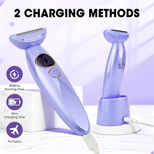 Dumite 5-in-1 Waterproof Women’s Bikini & Facial Trimmer - Purple