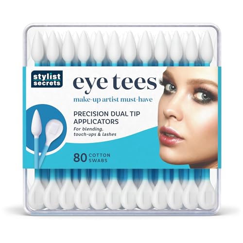 Cotton Swabs for Makeup & Precision Cleaning - Double-Sided Applicators, 80 Count (6 Pack)