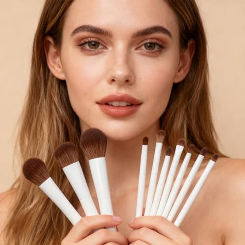Makeup Brushes 14-Piece Premium Synthetic Makeup Brush Set Foundation Powder Contour Concealers Eyeshadow Blending Liner Makeup Brush Kit with Powder Puffs & Brush Bag