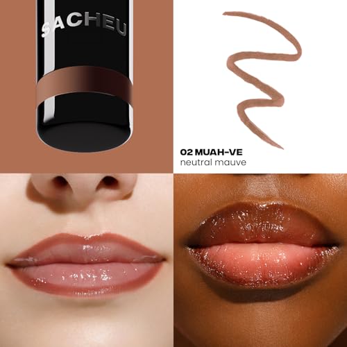 Sacheu Blushing MUAH-ve Bundle ? High Pigment, Buildable, Long Lasting Luminous Glow in a Lightweight, Dewy Finish ? Includes Lip Liner, Lip Elixir, & Cheek STAY-N