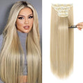 28 Inch Thick Clip-In Hair Extensions Set - Medium Blonde, 4 Pieces, 320g Variation of THIS listing