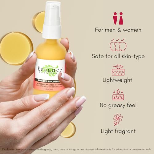 Essance Dragon¡¯s Blood Face Serum ? 60 mL | Lightweight Facial Serum for Daily Skincare Routine, Travel Essentials Kit | Vegan, Plant-Based Skincare for Women & Men