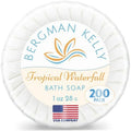BERGMAN KELLY - Hotel Soap Bars in Bulk - Tropical Waterfall, 1 oz, 200 PK - Small Individually Wrapped Round Soap - Travel Size Mini Toiletries for Airbnb, Motel, Guest Bathroom