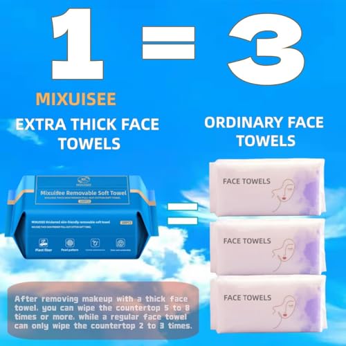 Disposable face towel,MIXUISEE thick and soft face towels,100% cotton facial towel,super thick 130%. Suitable for makeup removal and cleansing, and applicable to sensitive skin. (600 pieces)