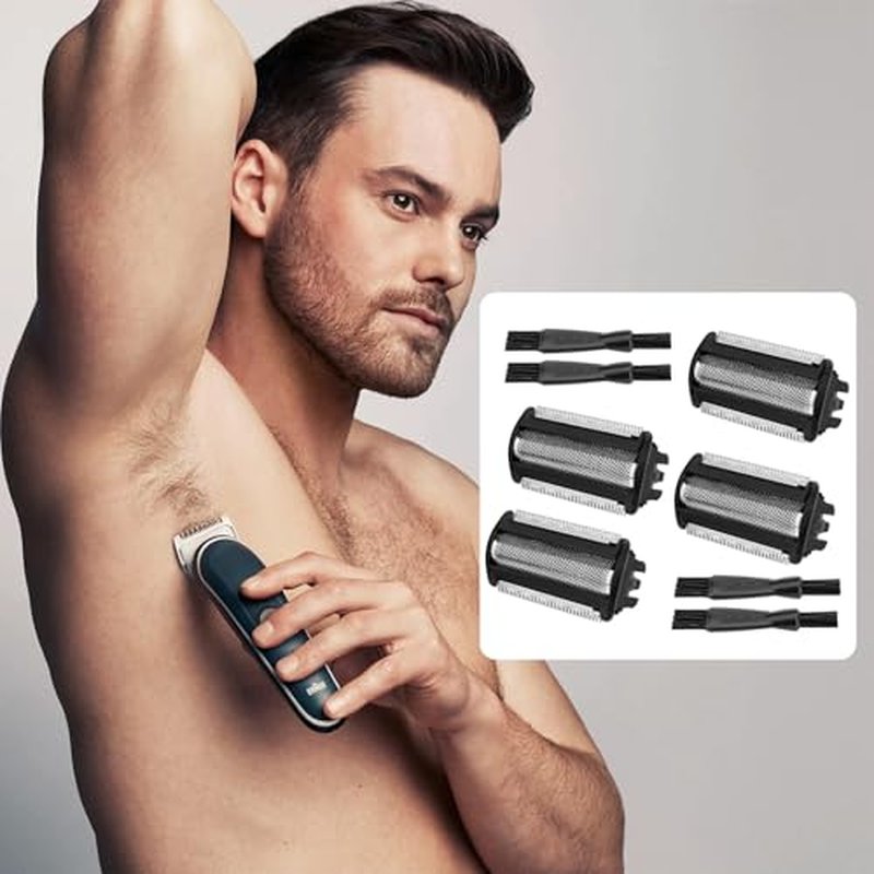 4 Piece BG2000 Replacement Head for Philips Norelco Bodygroom Series 7000 (BG7030, BG7040) & Series 5000 (BG5025) Shaver Foil, with Compatible Blade Combs
