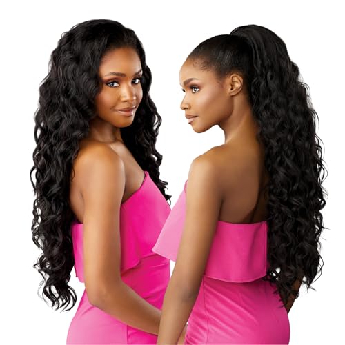 Sensationnel Instant Weave Half Wig 24 Inch - 1B OFFBLACK, Synthetic High Heat Fiber