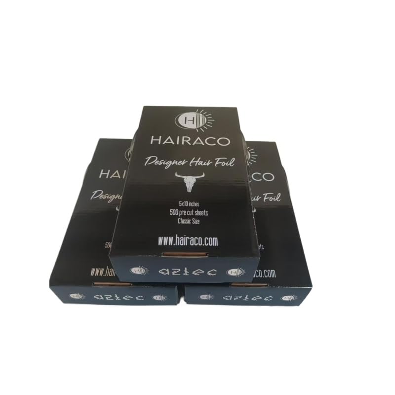 Hairaco Aztec Classic Hair Foils - 500 Pre-Cut 5x10 Sheets for Highlights & Color