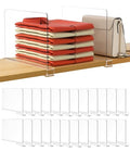 24 Pack Clear Shelf Dividers for Closet & Shelf Organization - Adjustable Acrylic