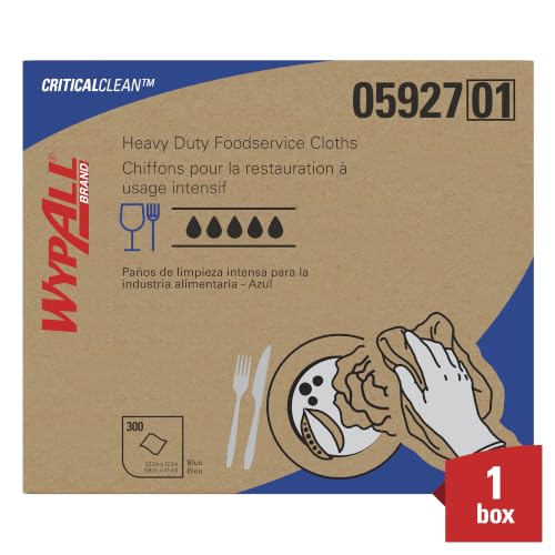 Heavy Duty Foodservice Wipes - 300 Blue Disposable Cleaning Towels