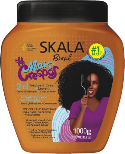 SKALA 2 in 1 Hair Treatment & Leave-In Conditioner for Coily Kinky Hair 35.2 fl oz (Pack of 6)