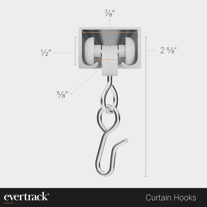 Curtain Hook Carriers with Curtain Hooks - 60 Pack for Track Fit - Variation of THIS listing