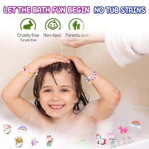Kims Cosiart Pink Unicorn Bath Bombs Set with Surprise Inside - 20 Pack for Girls & Kids, Birthday & Gift