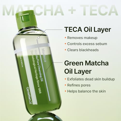 CENTELLIAN 24 Madeca Matcha Cleansing Oil (6.76fl oz) ? Two-Tone TECA & Jeju Matcha Deep Cleanser for Pores, Sebum & Blackheads, Waterproof Makeup Removal, Korean Skincare