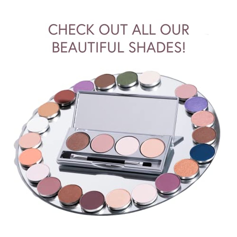 Honeybee Gardens Refillable Pressed Eye Shadow Quad Compact, Holds Up To Four Eye Shadow Colors, Fits 26mm or Smaller Pan, Customizable Travel Eye Makeup Kit