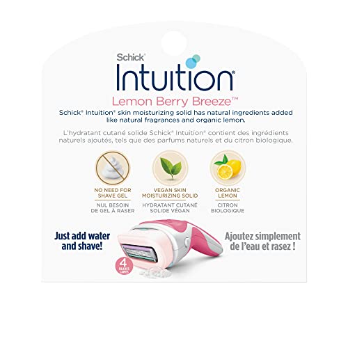 Schick Intuition Refill,Lemon Berry Breeze Razors for Women | Intuition Razor Blades Refill with Organic Lemon,Razor Refills,6 Count (Pack of 2)