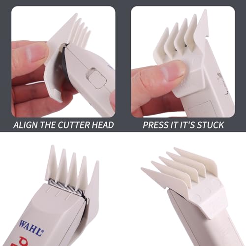 Professional Peanut Clipper Guards Set Compatible with Wahl Peanut, Clipper Guides Replacement - 1/8" to 1/2", 4 Piece Set, White Color