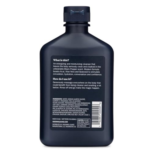 Men's Body Wash Aloe Vera Black Pepper 11.5 Fl Oz - Best Smeller