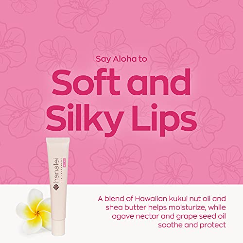 Hanalei Lip Treatment Bundle (Clear and Rose) | Made with Kukui Oil, Shea Butter, Agave, and Grapeseed Oil, Soothe Dry Lips (Cruelty free, Paraben free)