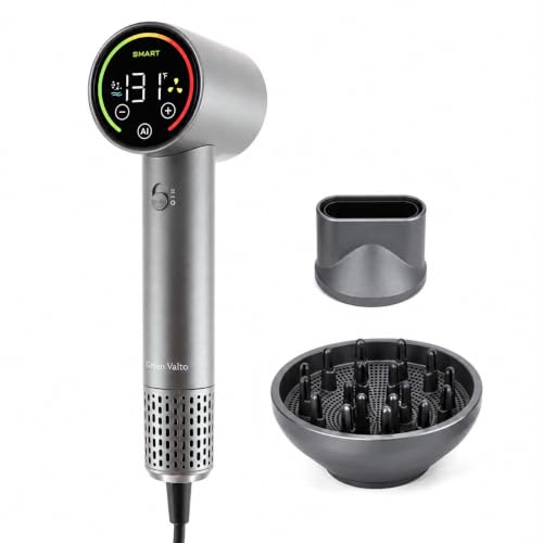 Green Valto Gray High-Speed Plasma Ionic Hair Dryer with Diffuser
