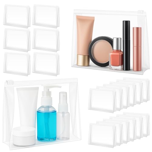 Transparent 5.9" Mini Clear Makeup Bags - 80 Pack Water-Resistant Cosmetic Pouches with Zipper, TSA Approved Travel Organizer