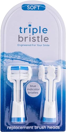 Triple Bristle Sonic Toothbrush with 3-Sided Replacement Heads - Blue Bundle