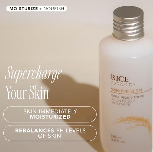 The Face Shop Korean Rice Skincare Duo - Light Hydration Toner & Moisturizer for Oily & Sensitive Skin