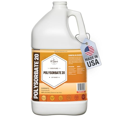 Polysorbate 20 USP Grade Emulsifier & Solubilizer for Cosmetics & Personal Care - 1 Gallon
