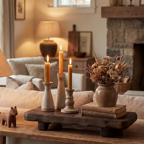 Briwooody 22 x 9 Inch Rustic Wood Riser Pedestal for Kitchen & Decor