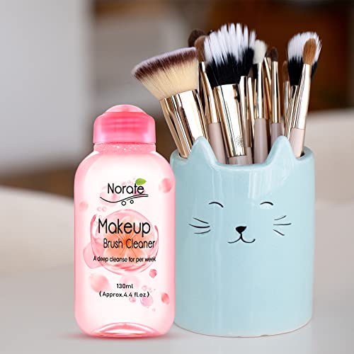 Norate Makeup Brush Cleaner, Make Up Brush Cleaner Solution + Makeup Brush Cleansing Pad, Brush Cleaner Mat for Brushes, Deep Clean Shampoo 4.4 Fl.Oz, Gentle Formula Cruelty Free, 2 Piece Set