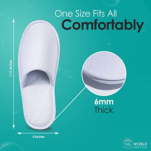 Bulk Unisex Spa Slippers - 10 Pairs, Closed Toe, Individually Wrapped, Hotel Slippers