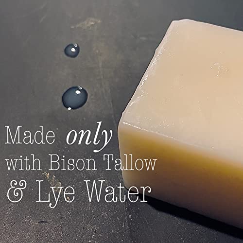 Big Crazy Buffalo BUFF BAR Bison Tallow Soap Bar (6 Pack, Unscented) ? 2 Ingredients ? Moisturizing Face, Body & Shave Bar for Sensitive Skin ? No Fragrance, Dyes, Chemicals or Preservatives