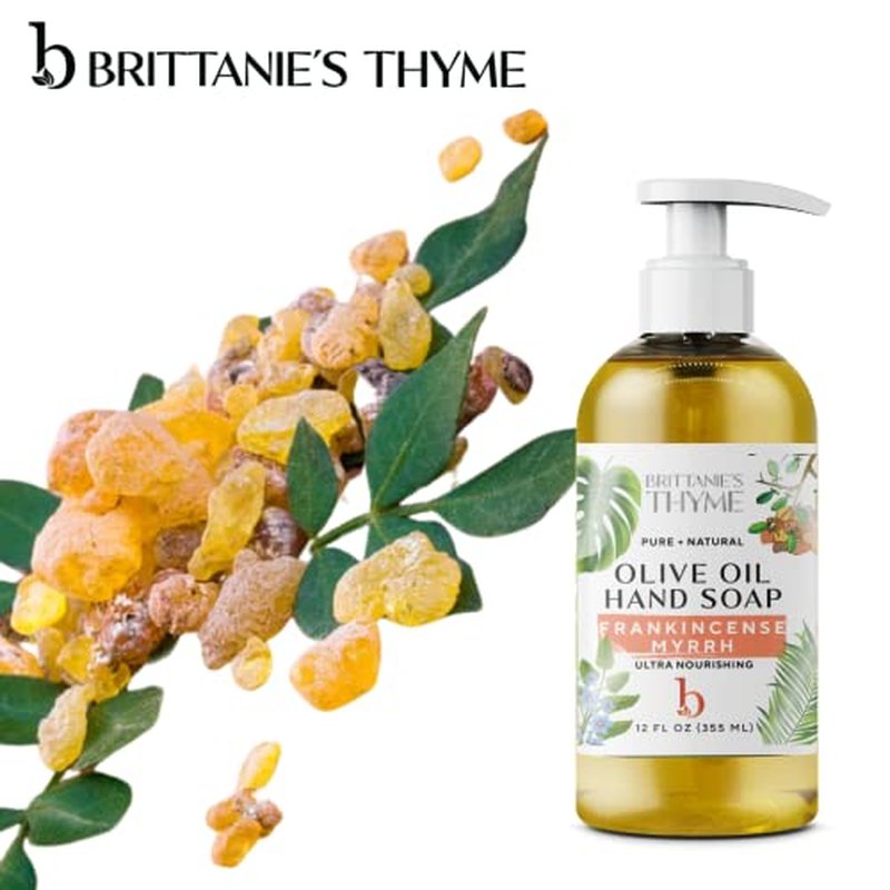 Brittanie¡¯s Pure Castile Liquid Soap Refill, Frankincense, 12 Ounce 3 Pack | Dish Soap, Hair & Body, Home, Gentle and Pure, Made with Natural Luxurious Oils, Vegan & Gluten Free Non-GMO