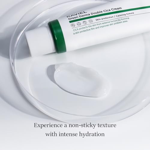 RAVIEL Green Derma Double Cica Face Moisturizer Set of 2 - Calming Sensitive Skin