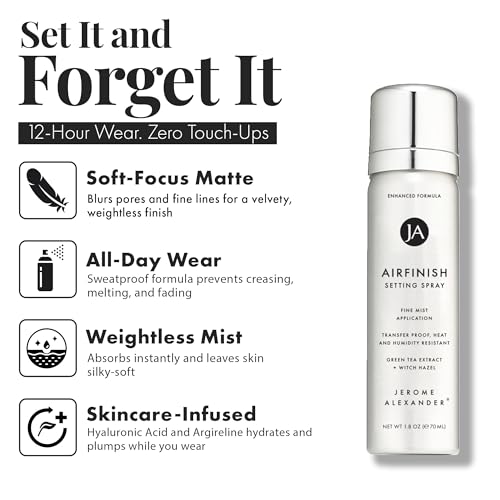 Magic Minerals AirBrush Foundation System by Jerome Alexander - Complete 5pc Spray Makeup Set with Foundation, Primer, and Setting/Finishing Spray - for Smooth, Radiant Skin (Light Medium)