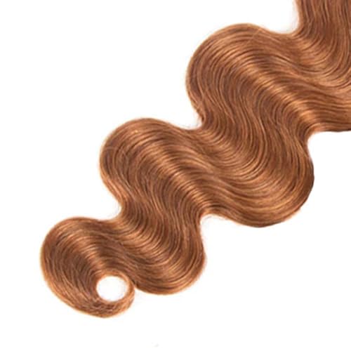 Brown Human Hair Bundles 28 Inch Body Wave - 30# Virgin Hair, Double Weft, 100G/PC, Unprocessed Brazilian