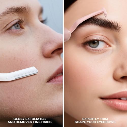 Eyebrow Razors w/Dermaplane Razors Set - Japanese Blades Razors - Small Face Razors for Peach Fuzz and Fine Hair, Multipurpose Exfoliating Dermaplaning Tools for Men, 12 Packs
