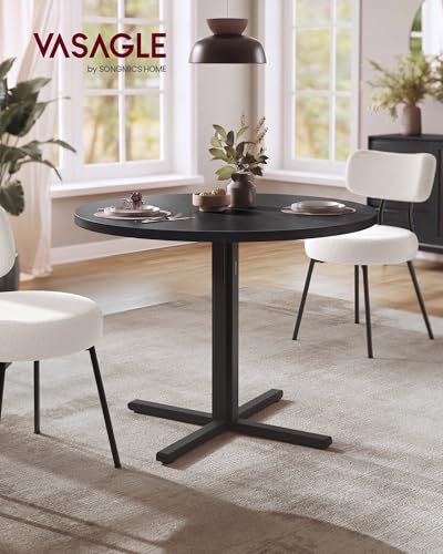 Round Dining Table for 2-4 People - Ebony Black 31.5 Inch Kitchen Table