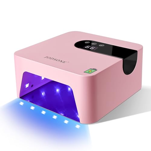 JODSONE UV Nail Lamp Rechargeable Portable with 3 Timers & LCD Display - Pink, H10-1