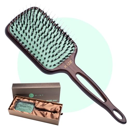 MINT Eco-Friendly Boar Bristle Paddle Hair Brush 133x83mm for Women