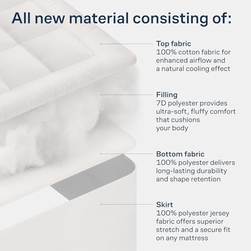 Niagara Sleep Solution White California King Cotton Mattress Pad Pillow Top