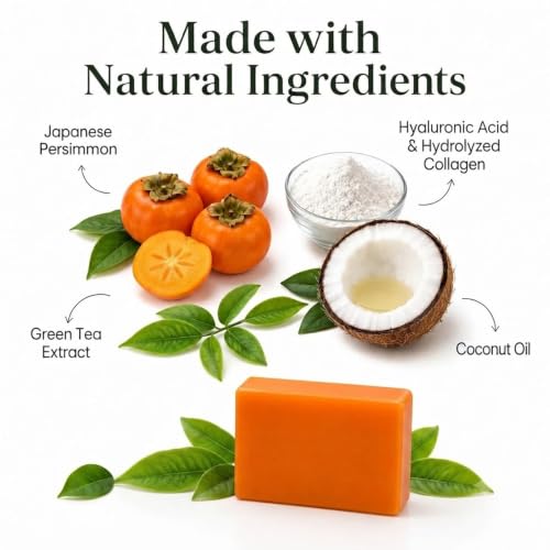 Deodorizing Persimmon Soap - Natural Body Bar for Fresh Skin
