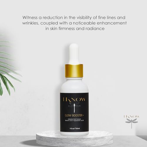 IKNOW Glow Booster Vitamin C & E Serum with Hyaluronic Acid for Face, Anti-Aging & Hydrating Skin Care, 1 oz