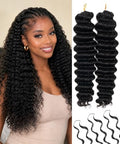 KISS HAIR Deep Wave Human Crochet Hair 18 Inch 120g Miracle Knots for Black Women