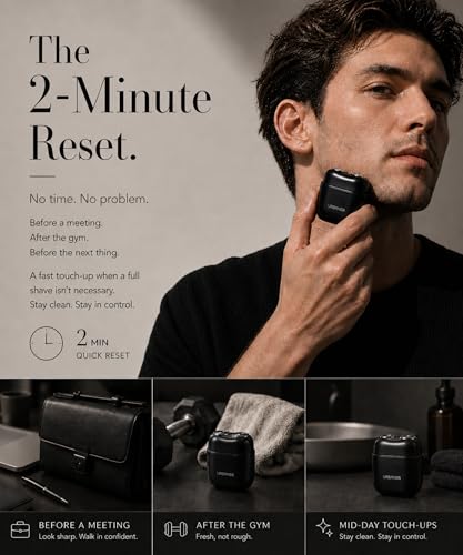 Mini Electric Shaver for Men Portable Travel Razor Dual Rotary Heads Waterproof USB-C Rechargeable